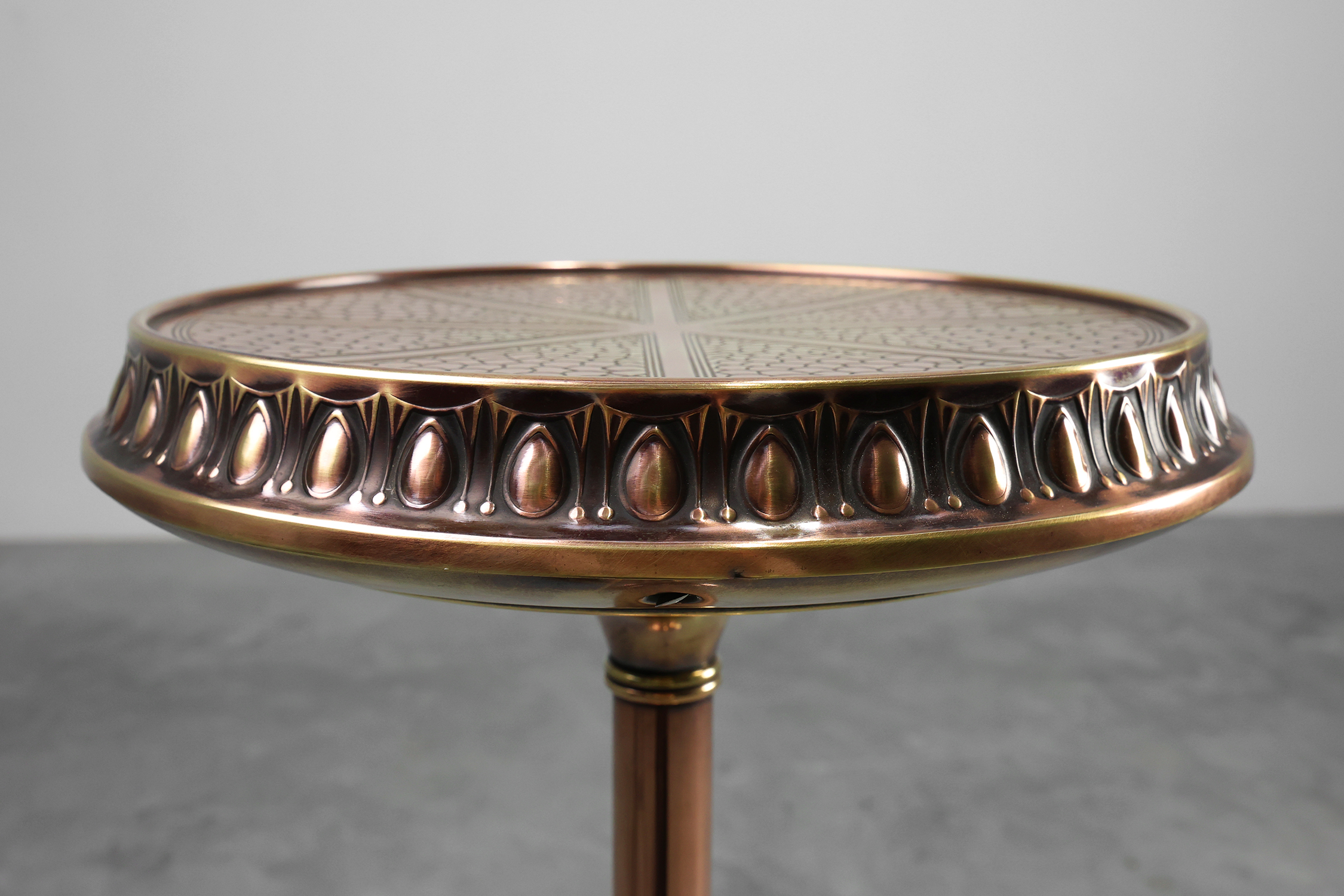 Art Deco Side Table by Daalderop in Red and Yellow Copper, The Netherlands 1900sthumbnail